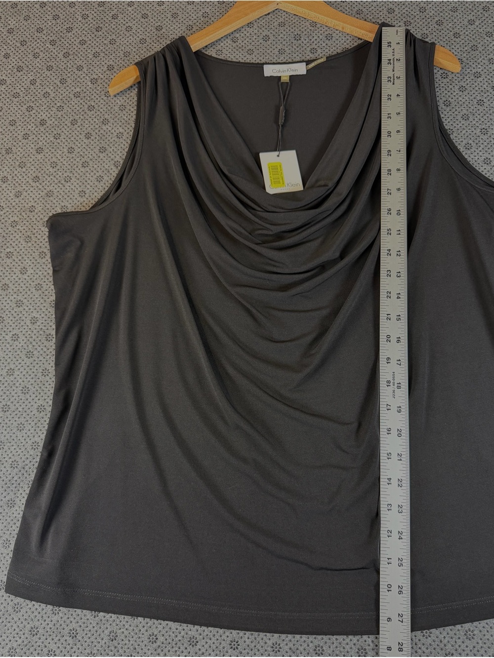 Calvin Klein Draped Cowl Neck Sleeveless Top - Picture 4 of 7